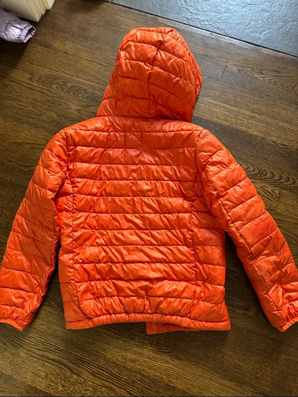 Primary Bright Orange Hooded Puffer Jacket for Kids - Picture 4 of 4